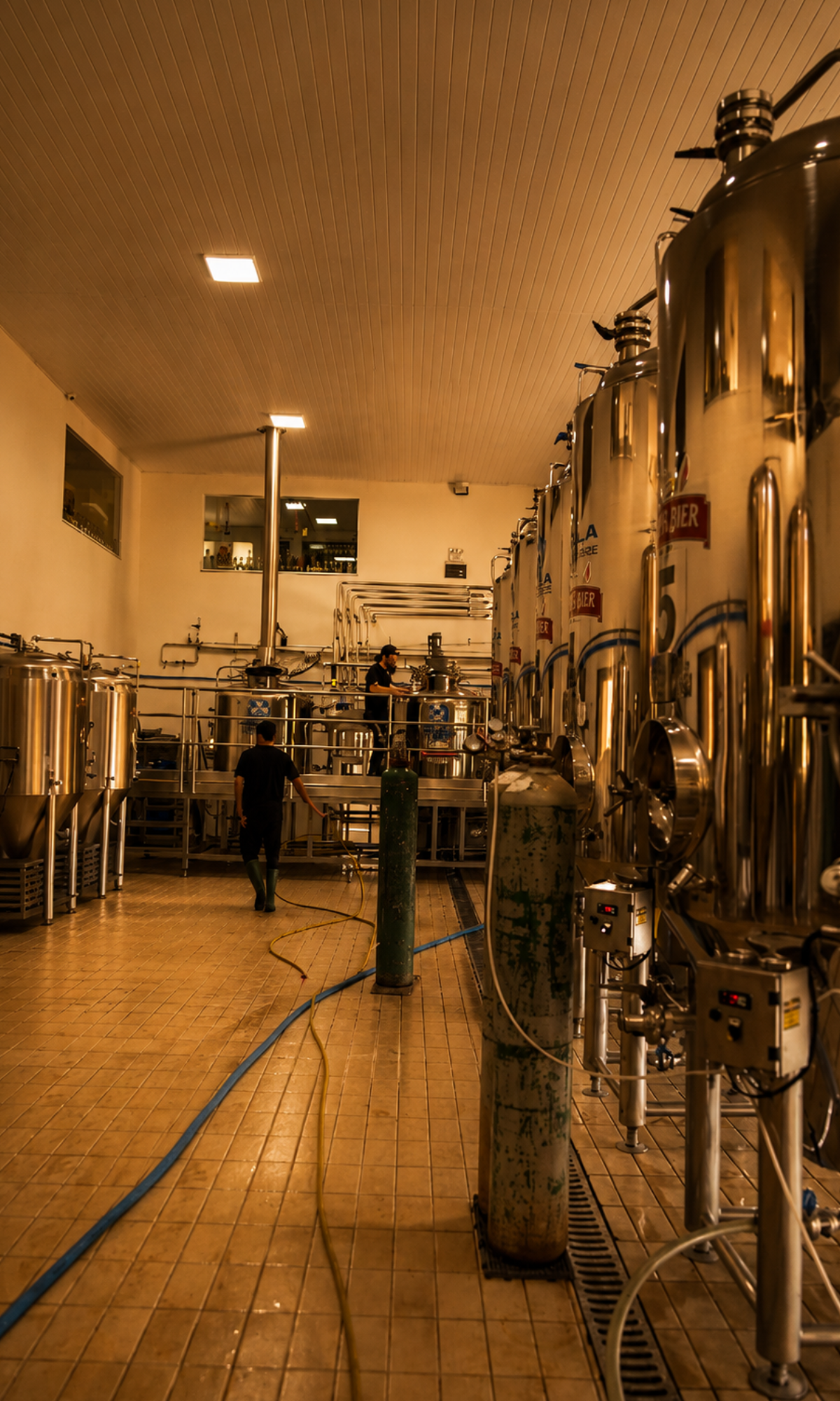 Produção artesanal Berger Bier na cervejaria