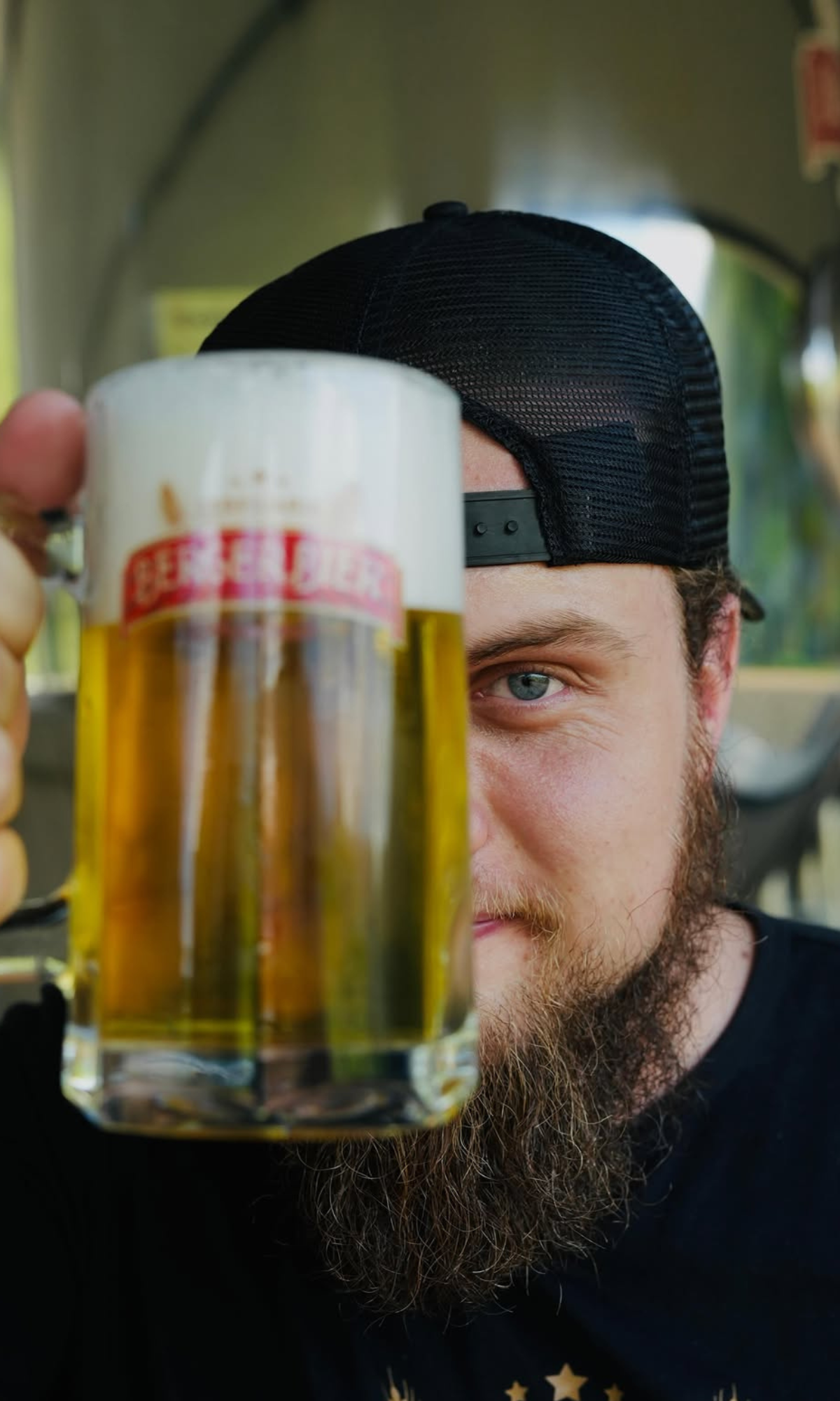 Barris e rótulos Berger Bier na cervejaria